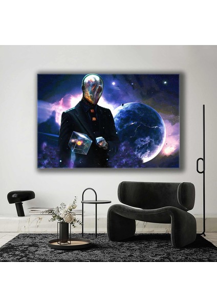 Galaksi Içinde Uzaylı Mistik Adam Kanvas Tablo