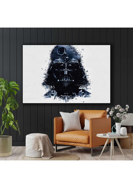 Star Wars Darth Vader ve Uzay Gemileri Kanvas Tablo