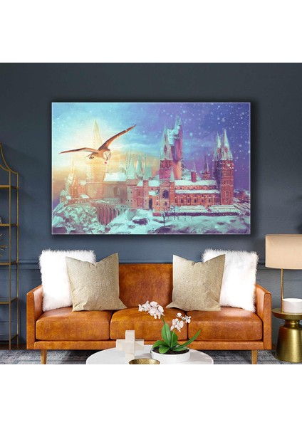 Harry Potter Hogwarts Şatosu Sihir Büyücülük Okulu Kanvas Tablo