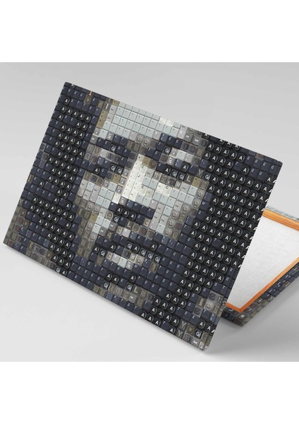 Tuşlardan Oluşan Jimi Hendrix Portresi Kanvas Tablo
