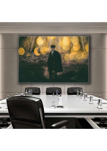 Mustafa Kemal Atatürk Orman Içinde Işık Yansımaları Kanvas Tablo