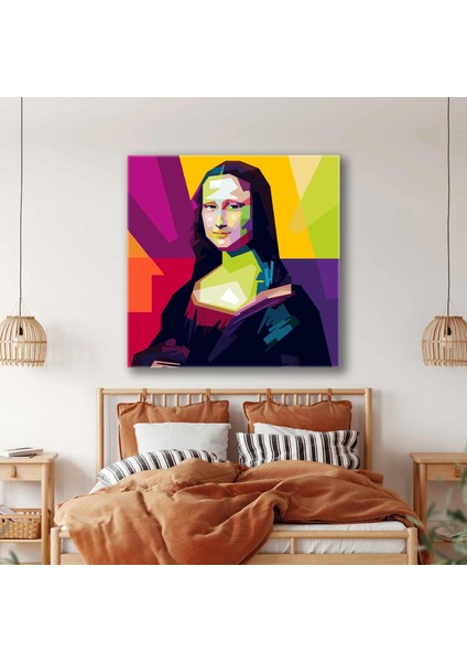 Mona Lisa Çok Renkli Minimal Kanvas Tablo