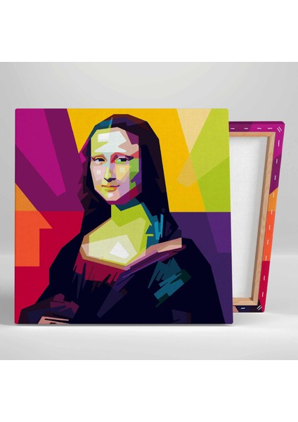 Mona Lisa Çok Renkli Minimal Kanvas Tablo