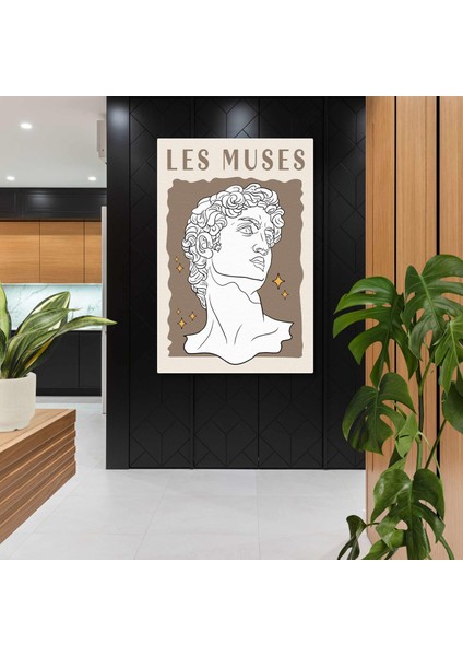 Les Muses Davud Heykeli Bej Minimal Kanvas Tablo