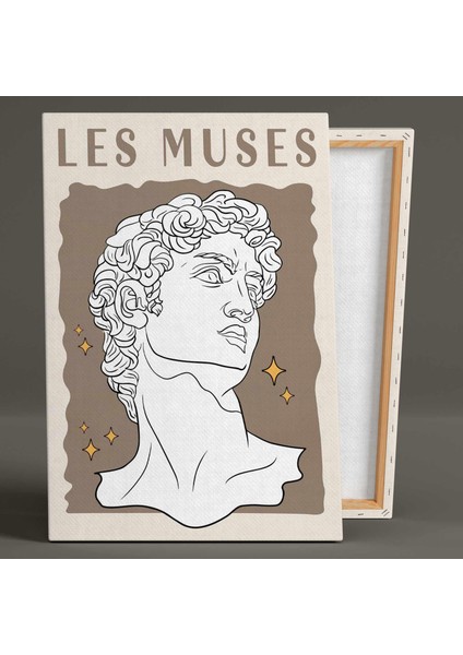 Les Muses Davud Heykeli Bej Minimal Kanvas Tablo fiyatları