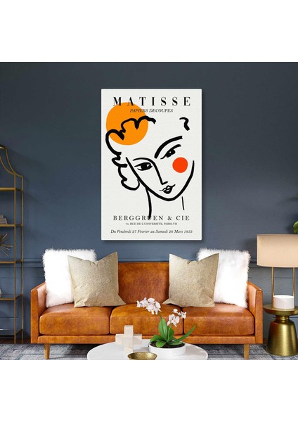 Matisse Çizgisel Kadın Portresi Ilüstrasyonu Boho Kanvas Tablo