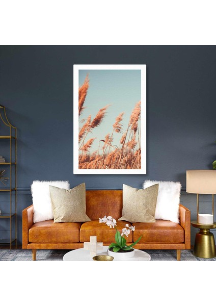 Pampas Tarlası Natural Romantik Kurumuş Bitki Kanvas Tablo