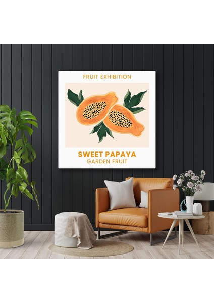 Sweet Papaya Meyvesi Garden Fruit Kanvas Tablo