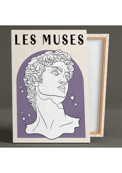 Les Muses Kirişli Mor Davud Heykeli Minimal Kanvas Tablo fiyatları