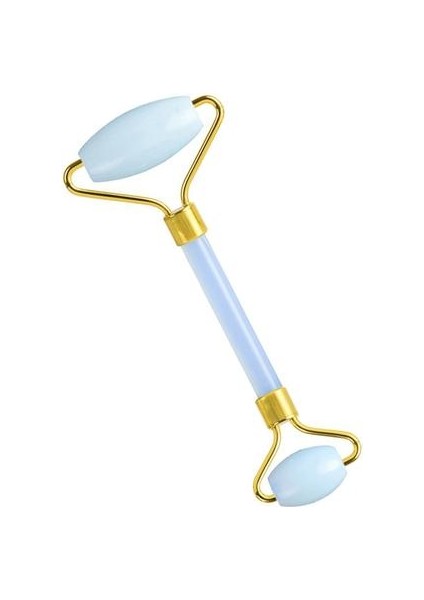 Açık Mavi Yeşim Rulo Yüz Masaj Aracı Doğal Opal Guasha Taş Yüz Anti Aging Terapi Aracı (Yurt Dışından)