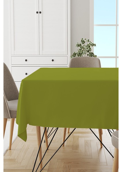 Yeşil Sade Masa Örtüsü Tay Tüyü Kadife Leke Tutmaz Yıkanabilir Dokuma Kumaş Düz Tek Renk MSO017