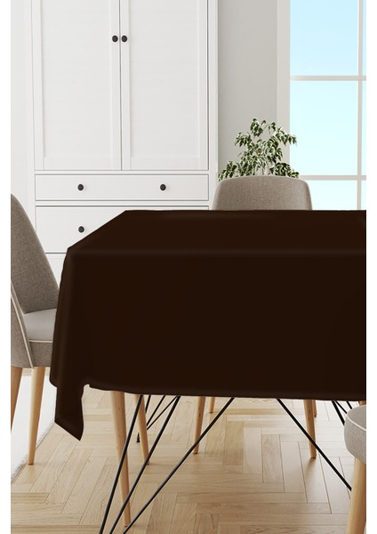 Kahve Sade Masa Örtüsü Tay Tüyü Kadife Leke Tutmaz Yıkanabilir Dokuma Kumaş Düz Tek Renk MSO005