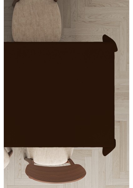 Kahve Sade Masa Örtüsü Tay Tüyü Kadife Leke Tutmaz Yıkanabilir Dokuma Kumaş Düz Tek Renk MSO005 fiyatları