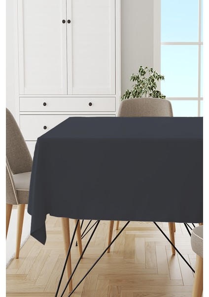 Koyu Gri Sade Masa Örtüsü Tay Tüyü Kadife Leke Tutmaz Yıkanabilir Dokuma Kumaş Düz Tek Renk MSO011