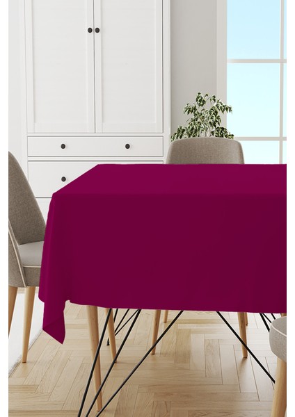 Fuşya Sade Masa Örtüsü Tay Tüyü Kadife Leke Tutmaz Yıkanabilir Dokuma Kumaş Düz Tek Renk MSO015