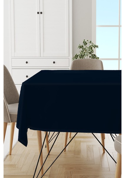 Lacivert Sade Masa Örtüsü Tay Tüyü Kadife Leke Tutmaz Yıkanabilir Dokuma Kumaş Düz Tek Renk MSO022