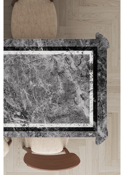 Leke Tutmayan Dokuma Elit Yıkanır Leke Tutmayan Kumaş Çerçeveli Masa Örtüsü MSO240