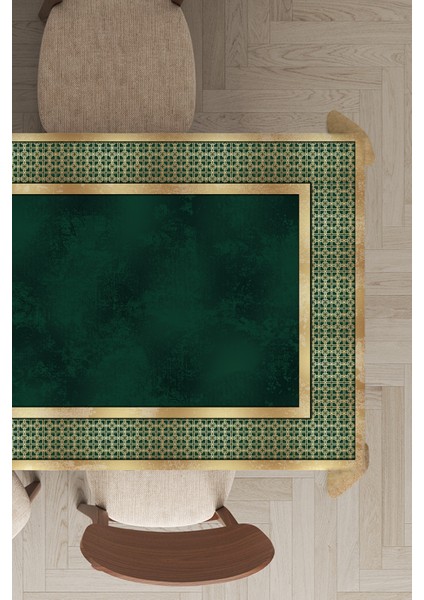 Leke Tutmayan Dokuma Elit Yıkanır Leke Tutmayan Kumaş Çerçeveli Masa Örtüsü MSO396