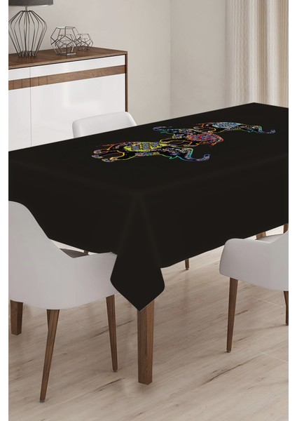 Yıkanır Leke Tutmayan Leke Tutmayan Dokuma Elit Kumaş Fil Desenli Masa Örtüsü MSO051