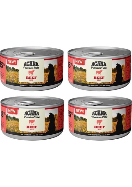 Premium Pate Ezme Sığır Etli Kedi Konservesi 85 gr x 4 Adet