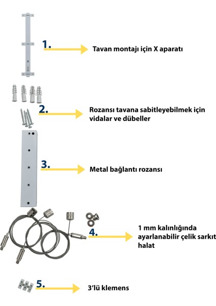 Fleksi Lineer Beyaz Sarkıt LED Armatür 57CM, 14W