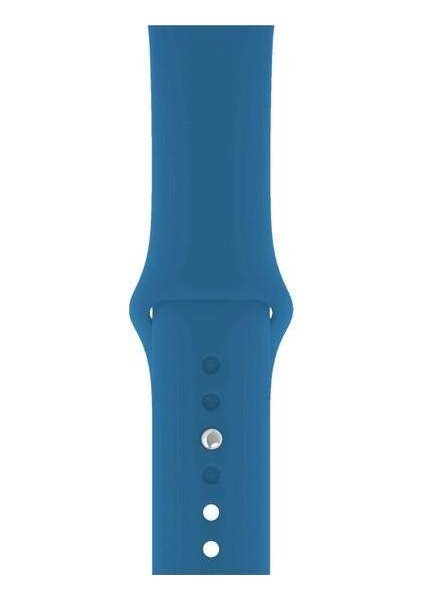 Apple Watch 3 38MM Uyumlu Kordon Mat Jel Silikon Saat Kordonu 38/bb--Mavi