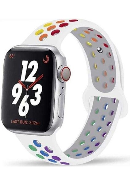 Apple Watch Nike 3 38MM Uyumlu Kordon Rex Antialerjik Spor Saat Kordonu 38/DISK02--GÖKKUŞAĞI