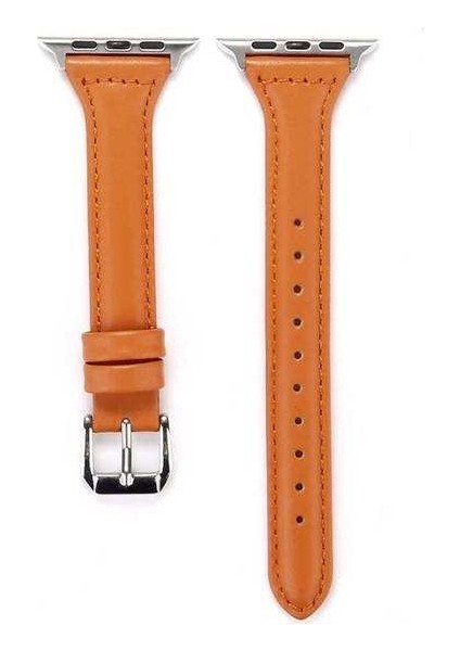 Apsuwa Apple Watch 3 38MM Uyumlu Kordon Thin Deri Saat Kordonu 38/K28--KAHVERENGI