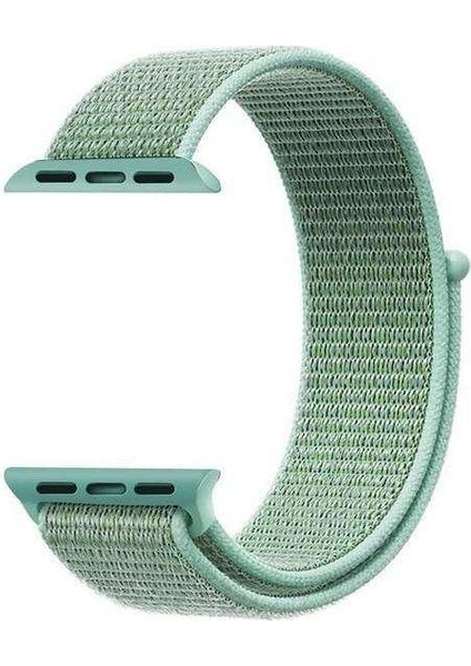 Apple Watch Nike 3 38MM Uyumlu Kordon Cırtcırt Kumaş Saat Kordonu 38/K03--YEŞIL