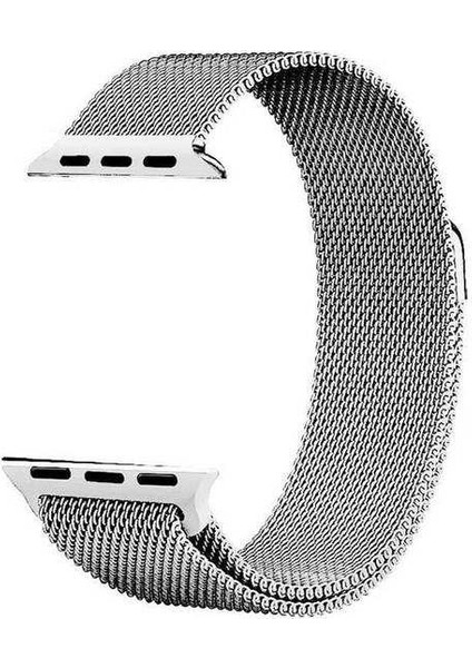 Apple Watch Edition 3 38MM Uyumlu Kordon Metal Wire Örgü Saat Kordonu 38/K01K--GÜMÜŞ