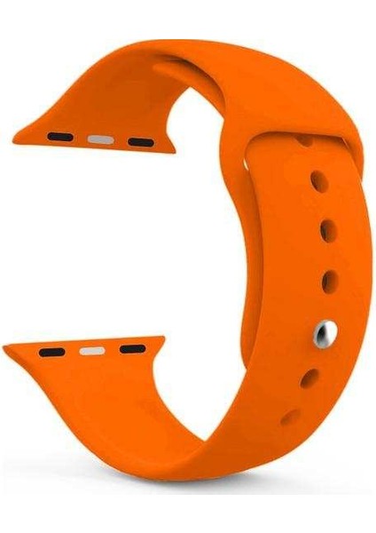 Apple Watch Edition 3 38MM Uyumlu Kordon Yumuşak Lüx Silikon Saat Kordonu 38/aa--Turuncu
