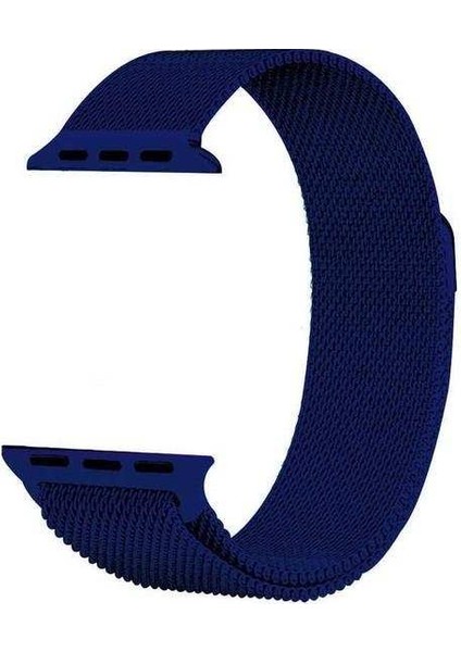 Apple Watch Edition 3 38MM Uyumlu Kordon Metal Wire Örgü Saat Kordonu 38/K01K--LACIVERT