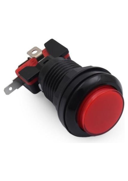 33MM 12V Işıklı Oyun Makinesi Butonu - Kırmızı