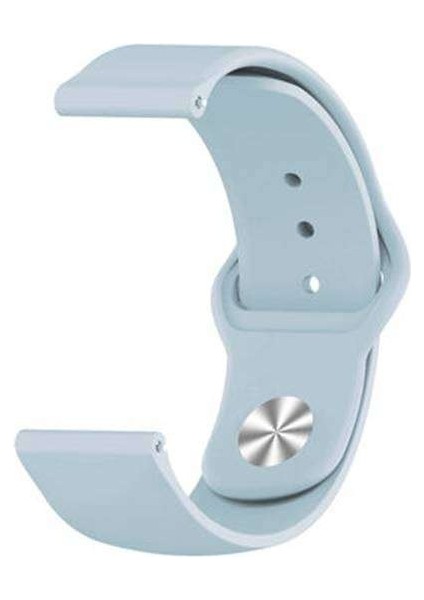 Amzafit Gts 2 Uyumlu Kordon Lüx Silikon Saat Kordonu Kayış 20/K11-AÇIK Mavi