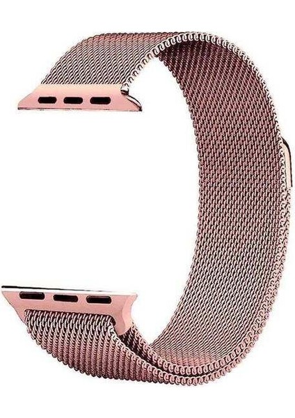 Apple Watch 3 38MM Uyumlu Kordon Metal Wire Örgü Saat Kordonu 38/K01K--ROSE Gold