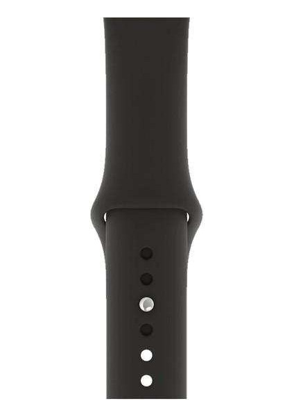 Apple Watch 3 38MM Uyumlu Kordon Mat Jel Silikon Saat Kordonu 38/bb--Siyah
