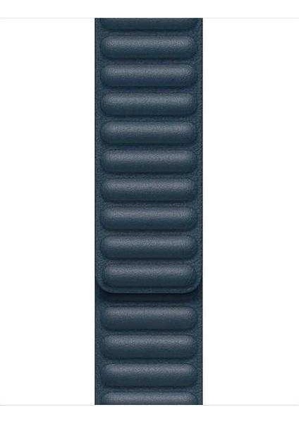 Apple Watch 3 38MM Uyumlu Kordon Leather Mıknatıslı Saat Kordonu 38/K34--LACIVERT