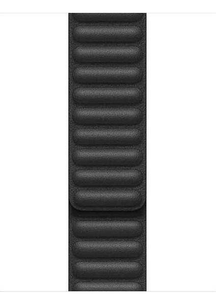 Apple Watch 3 38MM Uyumlu Kordon Leather Mıknatıslı Saat Kordonu 38/K34--SIYAH