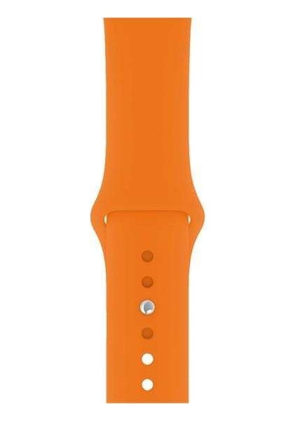 Apple Watch Edition 3 38MM Uyumlu Kordon Mat Jel Silikon Saat Kordonu 38/bb--Apricot Peach