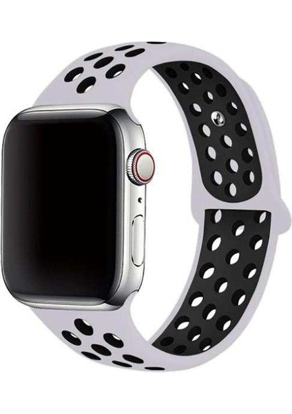 Apple Watch 3 38MM Uyumlu Kordon Rex Antialerjik Spor Saat Kordonu 38/DISK02--GRI-SIYAH