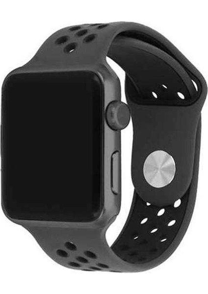 Apple Watch 3 38MM Uyumlu Kordon Rex Antialerjik Spor Saat Kordonu 38/K02--SIYAH