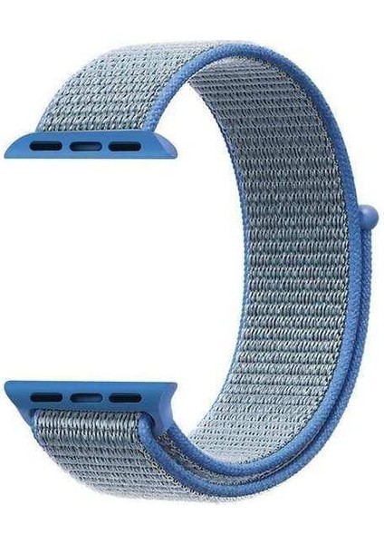Apple Watch Edition 3 38MM Uyumlu Kordon Cırtcırt Kumaş Saat Kordonu 38/K03--MAVI