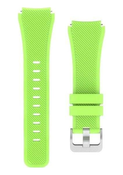 Blitzwolf Bw-Hl3 Uyumlu Kordon Çizgili Soft Silikon Saat Kordonu 22/lm2--Yeşil