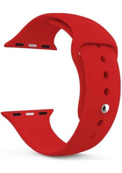 Apple Watch Nike 3 38MM Uyumlu Kordon Yumuşak Lüx Silikon Saat Kordonu 38/aa--Kırmızı