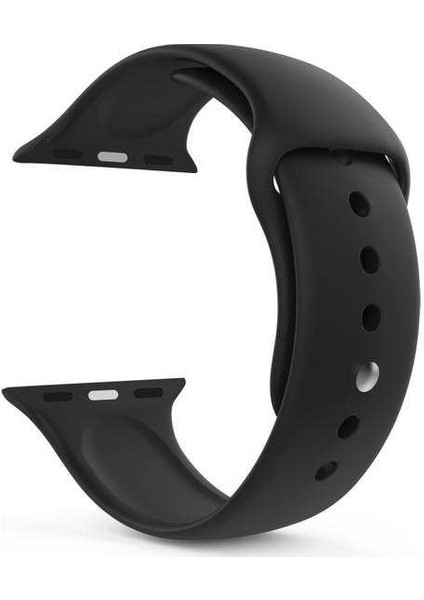 Apple Watch 3 38MM Uyumlu Kordon Yumuşak Lüx Silikon Saat Kordonu 38/aa--Siyah