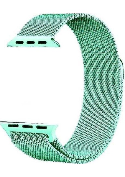 Apple Watch 3 38MM Uyumlu Kordon Metal Wire Örgü Saat Kordonu 38/K01K--YEŞIL