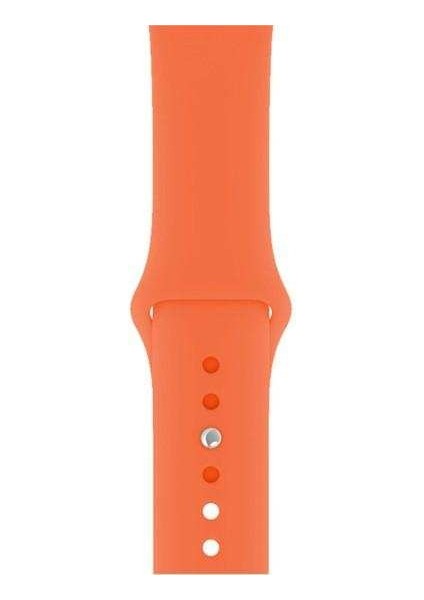 Apple Watch Nike 3 38MM Uyumlu Kordon Mat Jel Silikon Saat Kordonu 38/bb--Turuncu