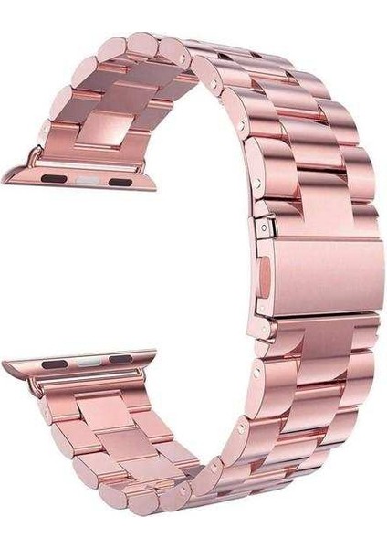 Apple Watch Nike 3 38MM Uyumlu Kordon Metal Paslanmaz Çelik Saat Kordonu 38/K04--ROSE Gold