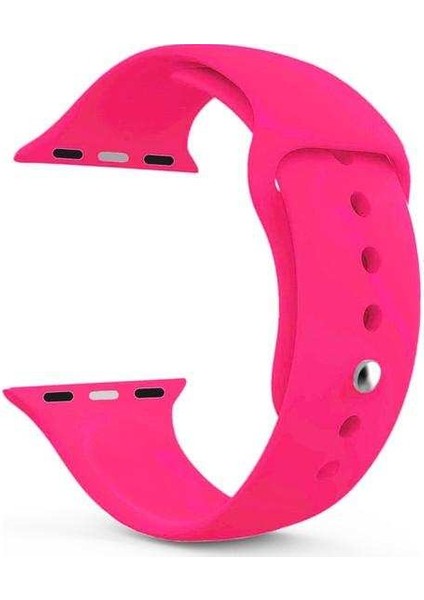 Apple Watch Nike 3 38MM Uyumlu Kordon Yumuşak Lüx Silikon Saat Kordonu 38/aa--Koyu Pembe