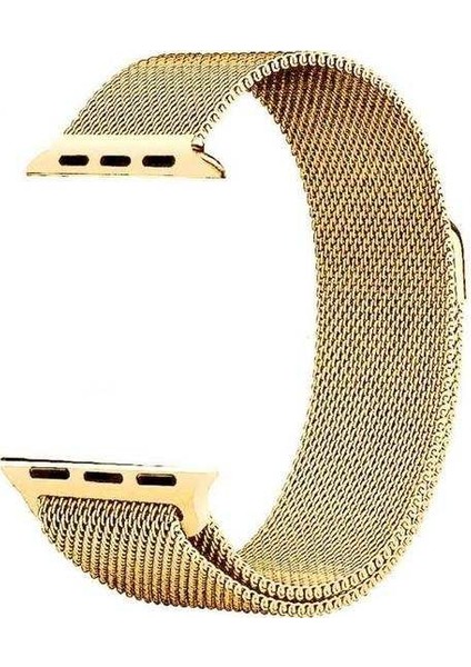 Apple Watch Edition 3 38MM Uyumlu Kordon Metal Wire Örgü Saat Kordonu 38/K01K--GOLD